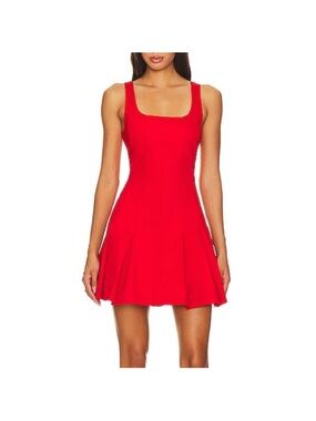 The Upside Jones Red Scoop Neck Fit-and-Flare Dress S NWT